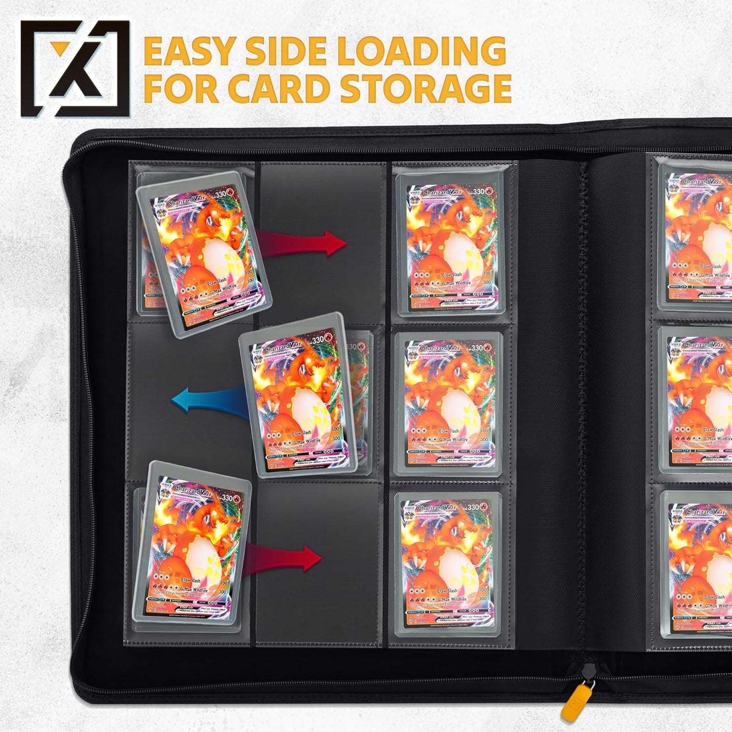 Top Load Card Binder - Compatible with Top-Loading Card Cases - Fits 252 | 20 Premium Loaders Included | 9-Pocket Ringless Double-Sided Pages | Storage for TCG & Sports Cards