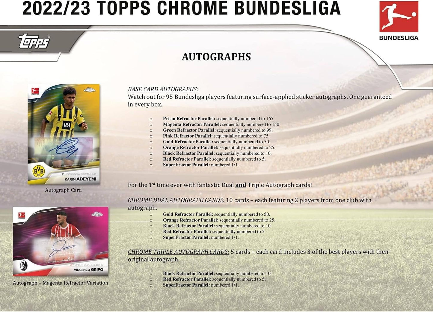 2022/23 Bundesliga Futbol Soccer Trading Cards Hobby Box