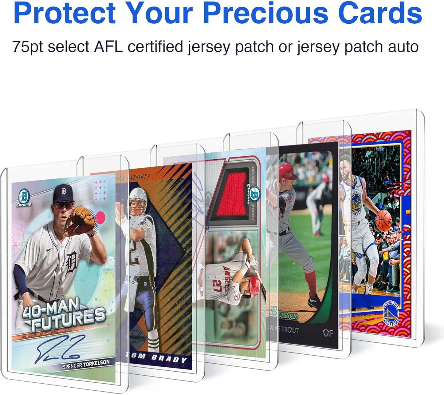 75Pt Top Loaders for Cards, 3X4 Extra Thick Holder with Protective Film, Toploader Card Protectors Hard Plastic, 25-Count