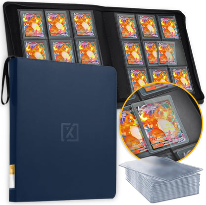 Top Load Card Binder - Compatible with Top-Loading Card Cases - Fits 252 | 20 Premium Loaders Included | 9-Pocket Ringless Double-Sided Pages | Storage for TCG & Sports Cards