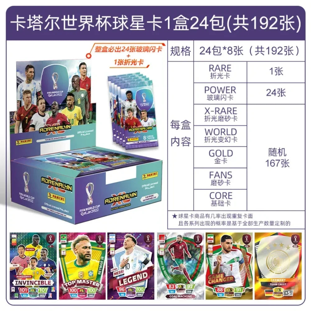 2022 Panini Qatar World Cup Soccer Star Cards Box Messi Ronaldo Limited Edition Football Trading Cards Fan Collection Set