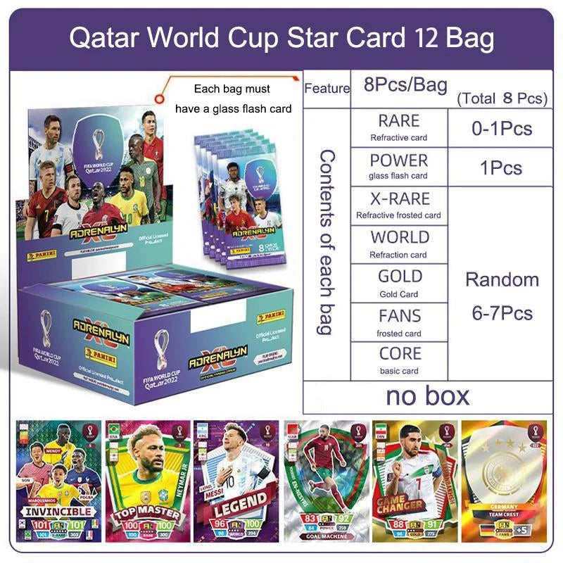 2022 Panini Qatar World Cup Soccer Star Cards Box Messi Ronaldo Limited Edition Football Trading Cards Fan Collection Set